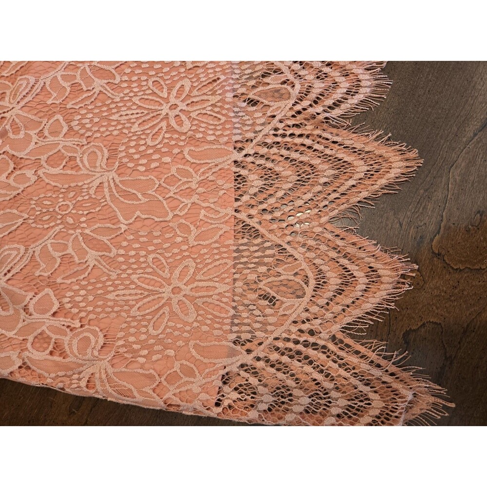 Women's Pink Floral Lace Mini Dress Sleeveless Spaghetti Straps Size S/M - Picture 2 of 5